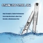 AOLISHENG 265 lb Heavy-Duty Full Extension Load-Bearing Stainless Steel Drawer Slides – Tool Boxes, 1 Pair (W2053)