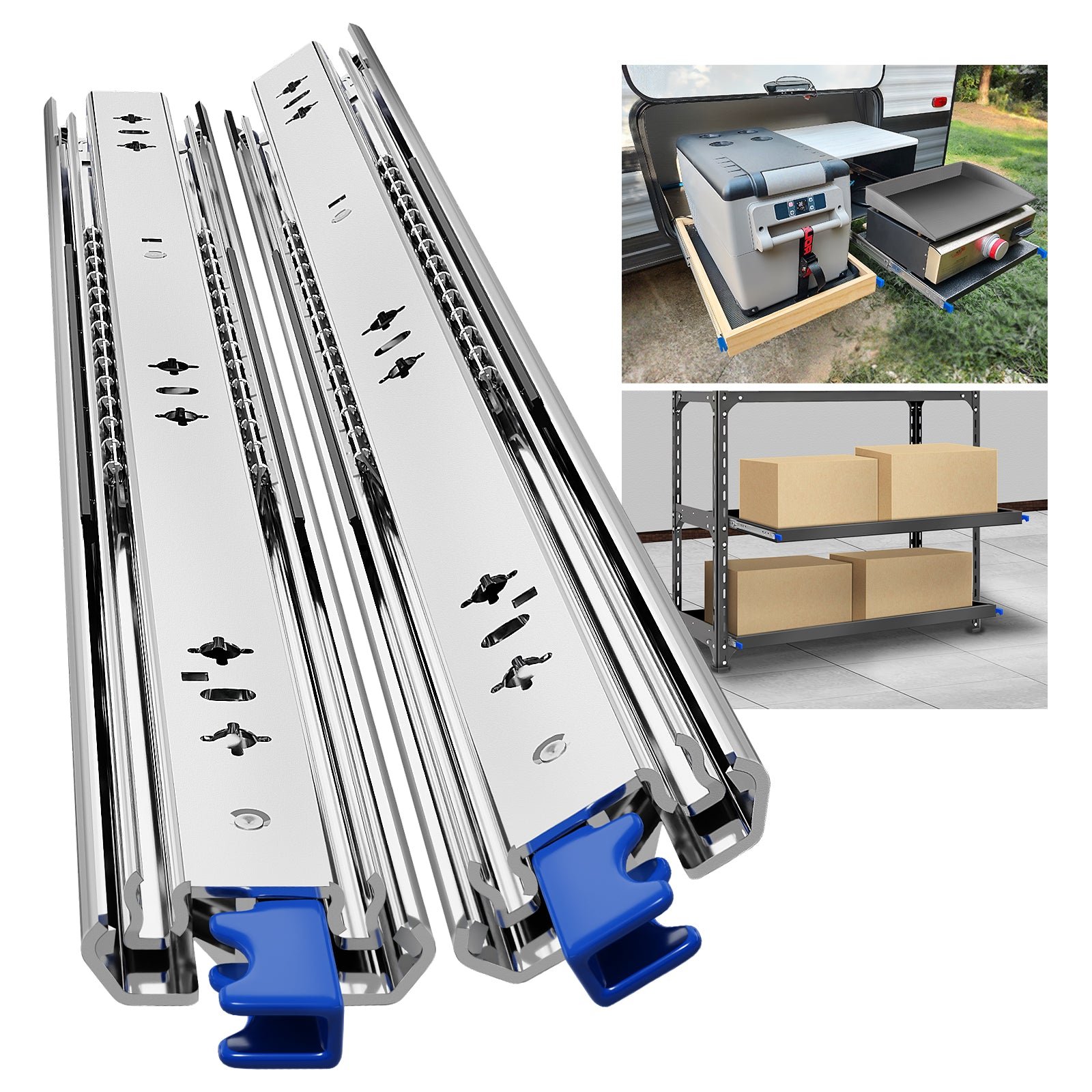 AOLISHENG265lbsCamperDrawerSlidesSideMountedHeavyDutyDrawerSlidesWithLock1Pair-D2053_2 AOLISHENG 265lbs Camper Drawer Slides Side Mounted Heavy Duty Drawer Slides With Lock 1 Pair - D2053 - Image 1