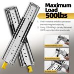 AOLISHENG 500 lb Heavy-Duty Drawer Slides – Stable Full Extension for RV, Outdoor Kitchen, Camper DIY, 1 Pair (D2576) - Image 4