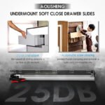 AOLISHENG 80 lb Undermount Soft-Close Drawer Slides for Kitchen Cabinets – 2 Pairs (MK316) - Image 2