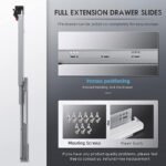 AOLISHENG 80 lb Undermount Soft-Close Drawer Slides for Kitchen Cabinets – 2 Pairs (MK316) - Image 4