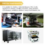 AOLISHENG 500 lb Heavy-Duty Locking Drawer Slides, Full Extension Ball Bearing Side Mount for RVs, Trucks & Toolboxes – 1 Pair (D7625) - Image 2