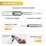 AOLISHENG 500 lb Heavy-Duty Locking Drawer Slides, Full Extension Ball Bearing Side Mount for RVs, Trucks & Toolboxes – 1 Pair (D7625) - Image 3