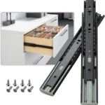 AOLISHENG 100 lb Full Extension Soft-Close Side Mount Drawer Slides for Kitchen, Bathroom & Cabinets- 5 Pairs (K1245)