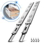 AOLISHENG 100 lb Thickened Stainless Steel Full Extension Drawer Slides for Kitchen, Office & Cabinets – 2 Pairs (U1245)