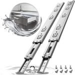 AOLISHENG 100lbs Stainless Steel Full Extension Soft Close Side Mount Drawer Slides 1 Pair - U4510K