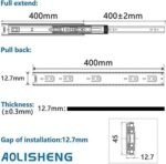 AOLISHENG 100lbs Stainless Steel Full Extension Soft Close Side Mount Drawer Slides 1 Pair - U4510K - Image 3