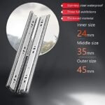 AOLISHENG 100lbs Stainless Steel Full Extension Soft Close Side Mount Drawer Slides 1 Pair - U4510K - Image 4