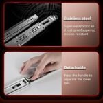 AOLISHENG 100lbs Stainless Steel Full Extension Soft Close Side Mount Drawer Slides 1 Pair - U4510K - Image 5