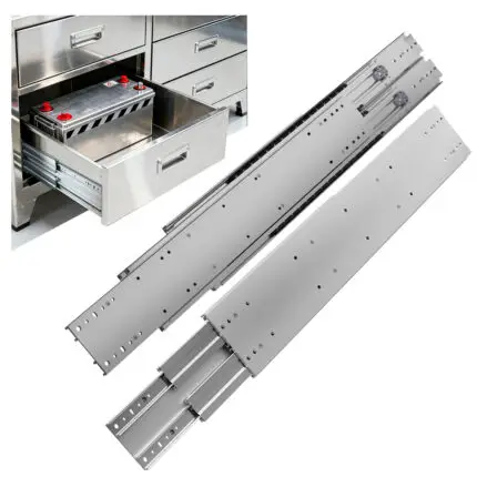 AOLISHENG 770lb Load Capacity Twin-Slide Heavy Duty Drawer Slides Side Mount Full Extension Ball Bearing Rails for Workshops Kitchens Garages and Industrial Settings, ——1Pair  （AQ7625K3）