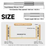 AOLISHENG 770lb Load Capacity Twin-Slide Heavy Duty Drawer Slides Side Mount Full Extension Ball Bearing Rails for Workshops Kitchens Garages and Industrial Settings, ——1Pair  （AQ7625K3） - Image 7
