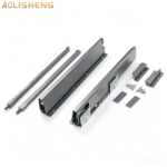 AOLISHENG Soft Close Black Kitchen Drawer Box Side Drawer Slide Rail Set Cabinet 1Pair——Height84mm - Image 3