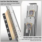 AOLISHENG Double Stack 4-Section Full-Extension Heavy Duty Drawer Slides 180lb Load Capacity Bidirectional Side Mount Full Extension Ball Bearing Rails -1 Pair (AQ7625K2） - Image 7