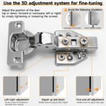 AOLISHENG Bisagras 3D Adjustable Silent Antirust Soft-Closing Steel Kitchen Cabinet Hinges Modern Design Flush Mount Workshop - Image 2