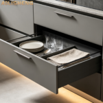 AOLISHENG Soft Close Black Kitchen Drawer Box Side Drawer Slide Rail Set Cabinet 1Pair——Height84mm - Image 4