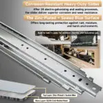 AOLISHENG Double Stack 4-Section Full-Extension Heavy Duty Drawer Slides 180lb Load Capacity Bidirectional Side Mount Full Extension Ball Bearing Rails -1 Pair (AQ7625K2） - Image 2