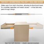 AOLISHENG Two-Way Heavy Duty Drawer Slides  330lb Load Capacity Bidirectional Side Mount Full Extension Ball Bearing Rails for Kitchen Islands,Service Counters, Retail Displays & Room Dividing Cabinets - 1 Pair (AQ7625K1) - Image 4