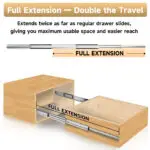 AOLISHENG Double Stack 4-Section Full-Extension Heavy Duty Drawer Slides 180lb Load Capacity Bidirectional Side Mount Full Extension Ball Bearing Rails -1 Pair (AQ7625K2） - Image 3